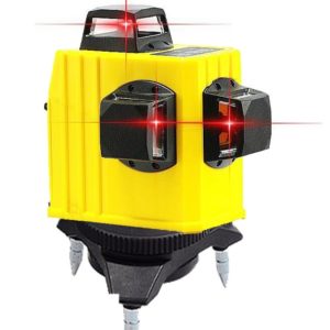 Nível Laser 3D 12 Linhas 360º Amarelo com Base Redonda