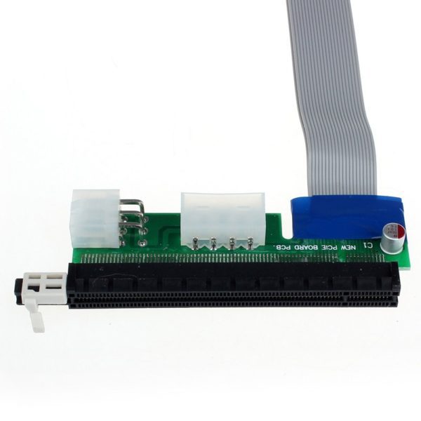 Cabo Extensor Riser Card PCI-E 1x para 16x com Molex e 20cm