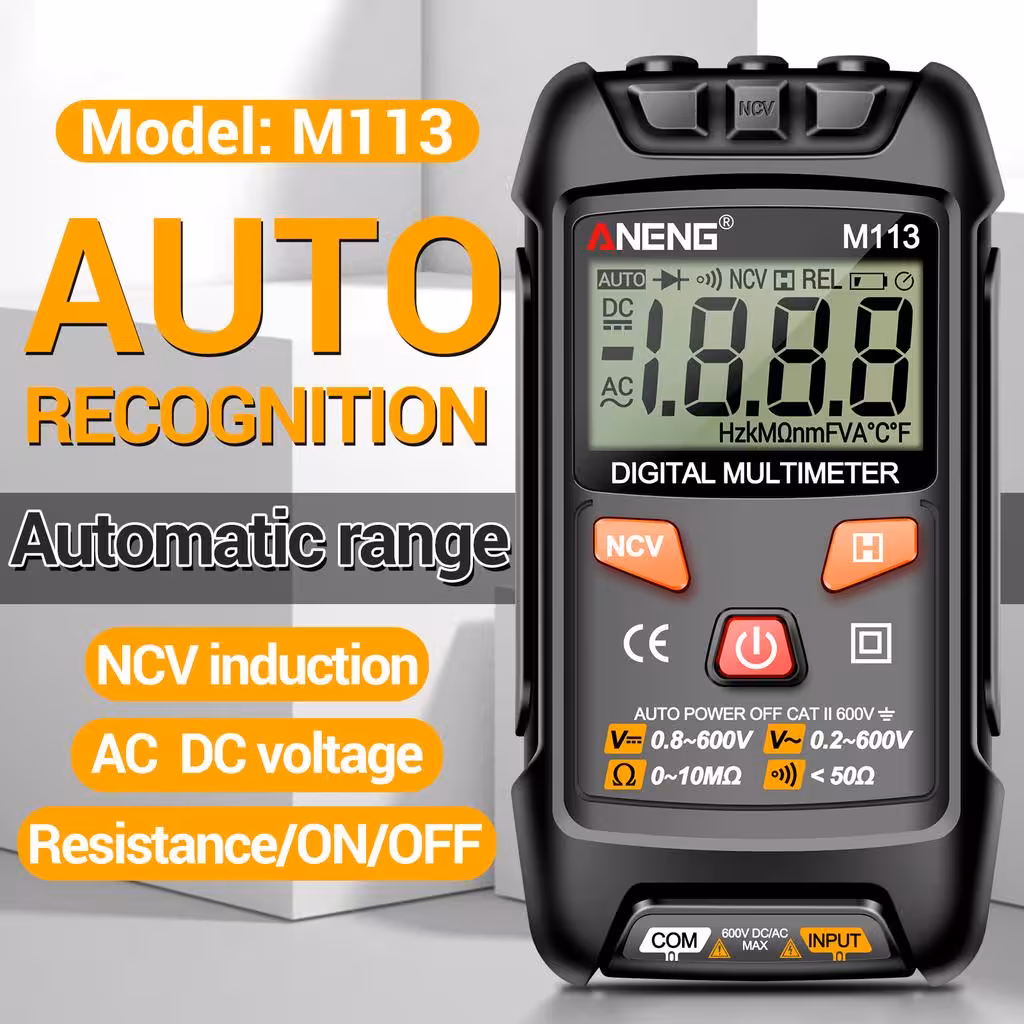 Mini Multímetro Inteligente Aneng M113 Preto - Imagem 2