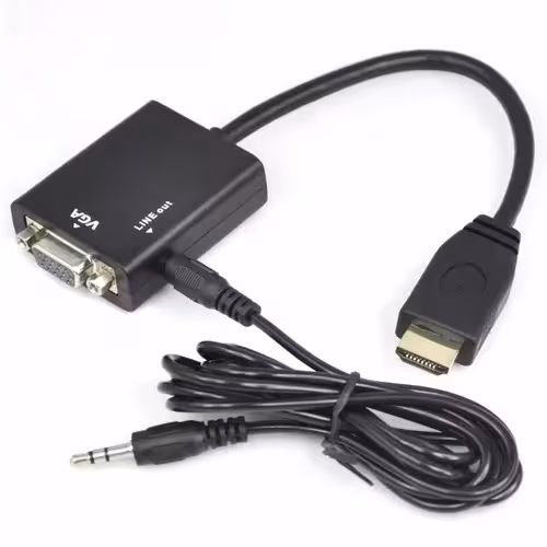 Cabo Adaptador e Conversor HDMI Para VGA com Áudio - Imagem 2