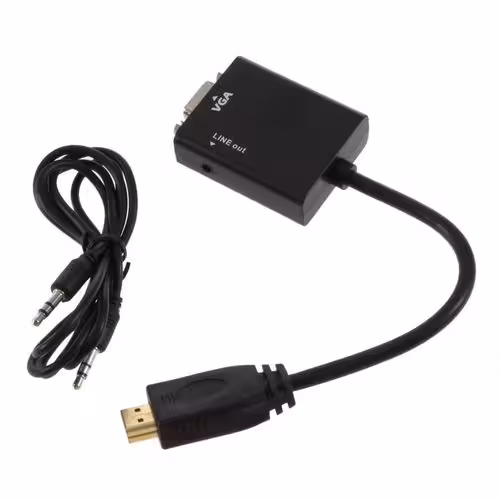 Cabo Adaptador e Conversor HDMI Para VGA com Áudio - Imagem 4