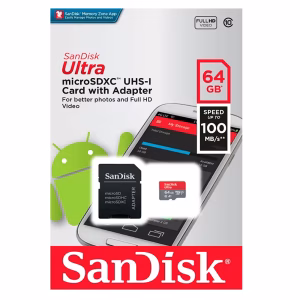 Cartão de Memória Sandisk MicroSD 64GB e Adaptador Classe 10
